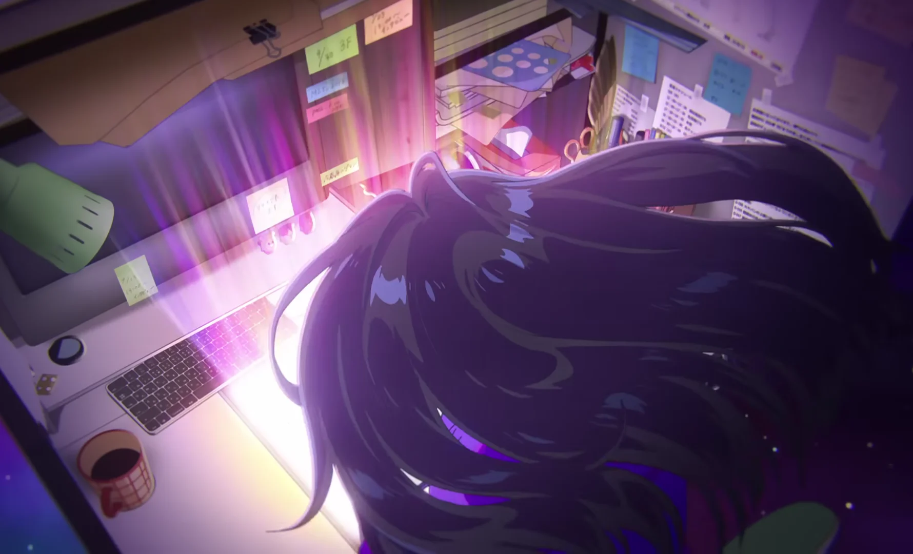 Natsuko Hirose while working on her animation